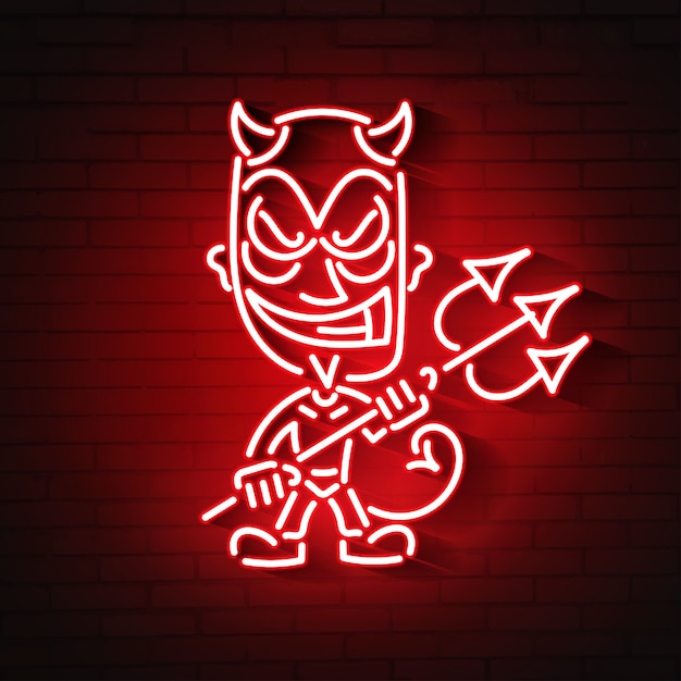 Plik wektorowy red devil neon