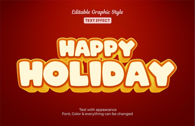 Red Holiday Edytowalny efekt stylu tekstu