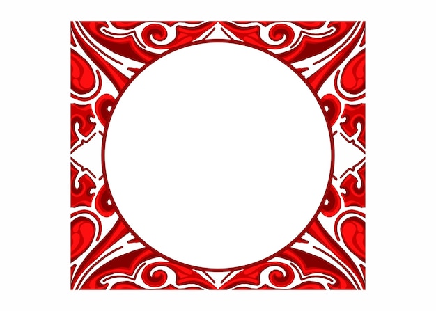 Red Orament Frame Border Vector Dla Projektowania Dekoracji