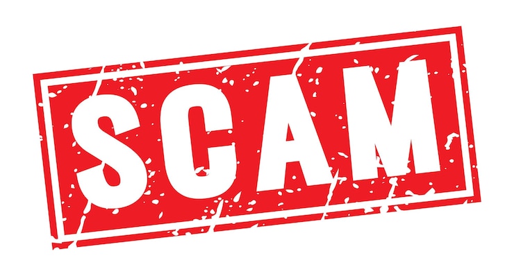 Wektor red scam pieczęć pieczęć z ilustracji wektorowych grunge