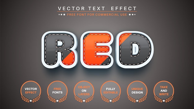 Red Text Effect Styl Czcionki Edytowalny Szablon Makieta