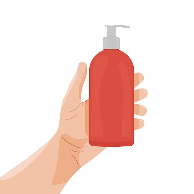Ręka kobiety trzyma rurkę kremu Kremu na ręce, skórę ciała Ilustracja wektorowa