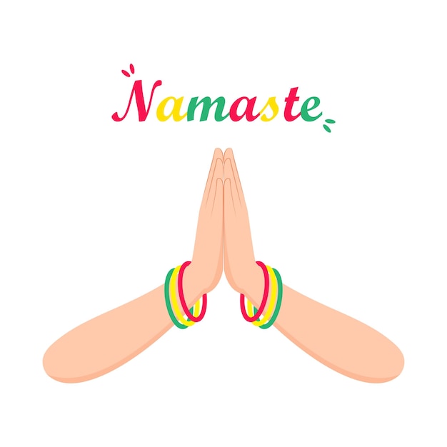 Plik wektorowy ręka namaste gest namaste ręce