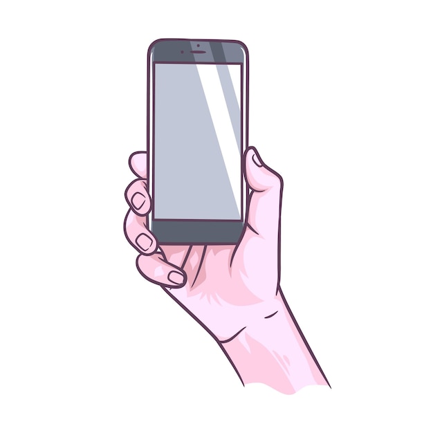 Ręka Trzyma Inteligentny Telefon Ilustracji Wektorowych Ilustracja Ręki Trzymającej Inteligentny Telefon Komórkowy