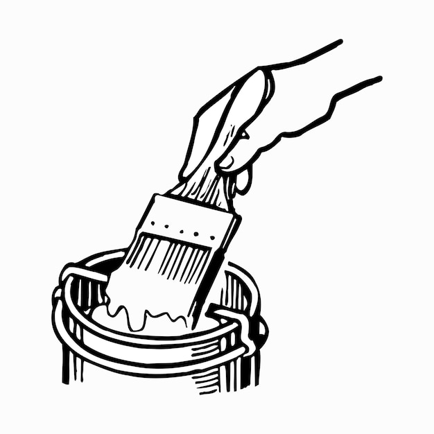 Ręka Trzyma Pędzel Do Malowania