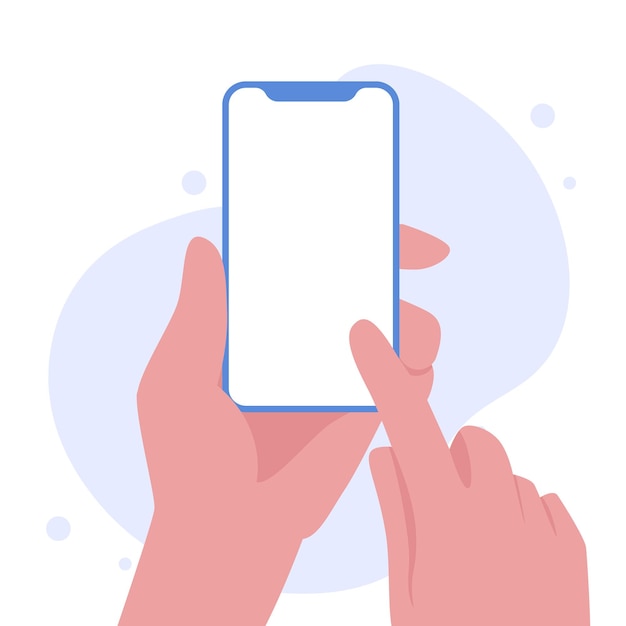 Ręka trzyma smartfona pionowo z pustym ekranem ilustracji wektorowych Telefon z pustym ekranem telefonu makieta elementów interfejsu aplikacji