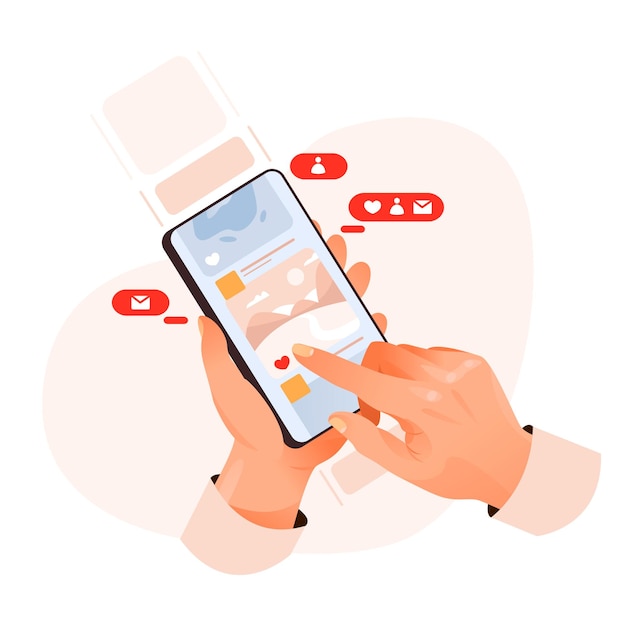 Ręka trzyma telefon z otwartym Instagramem Koncepcja komunikacyjnych sieci społecznościowych