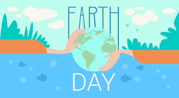 Ręka Trzymać Globe Dzień Ziemi Globalny Ekologiczne świat Ochrony Wakacje Koncepcja
