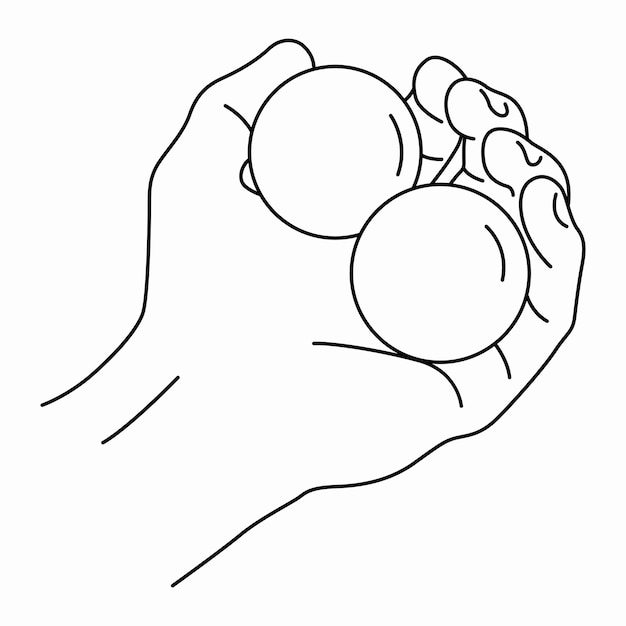 Plik wektorowy ręka z dwoma metalowymi kulkami masażowymi