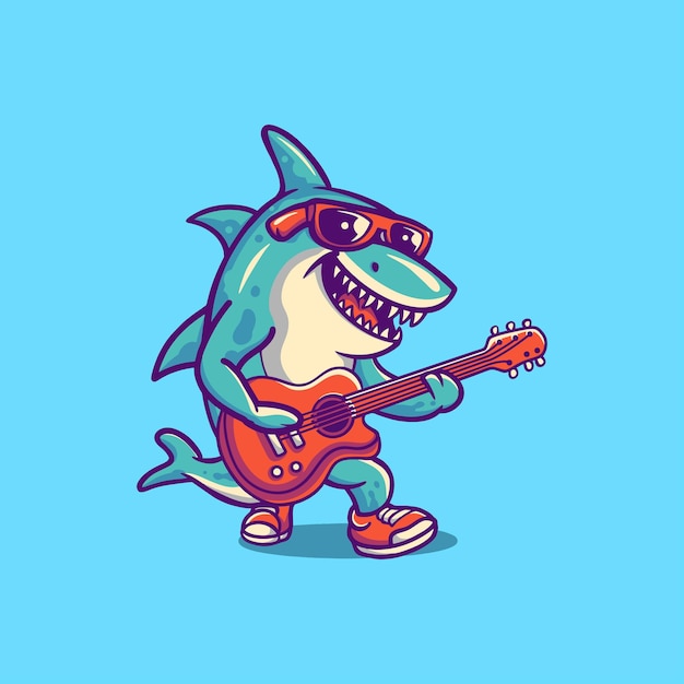 Rekin grający na gitarze