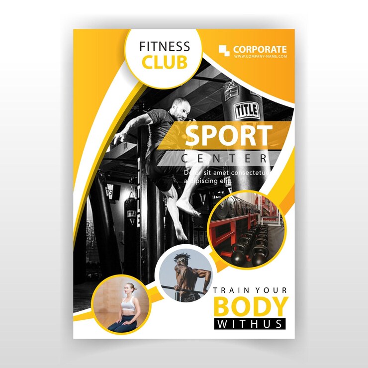 Wektor reklama klubów fitness i ośrodków sportowych