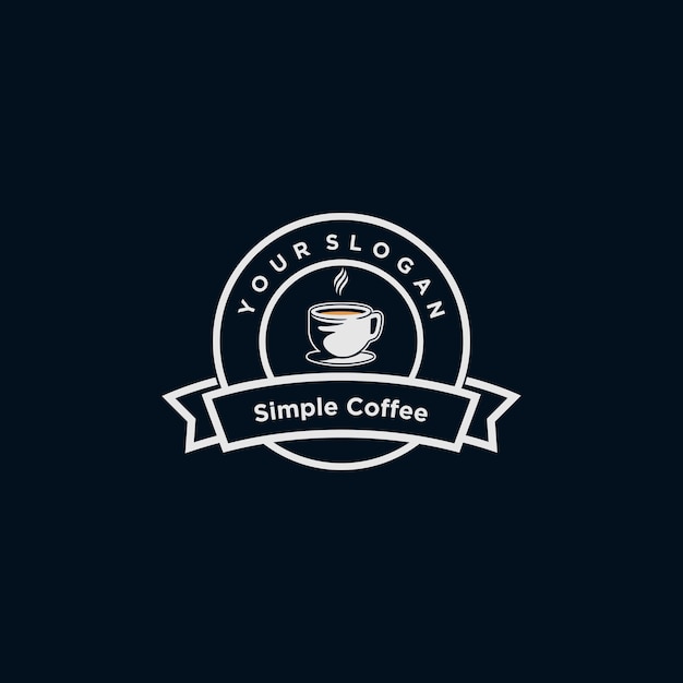 Plik wektorowy relaks czas przy filiżance kawy projekty logo prosta inspiracja