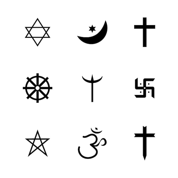 Religijne ikony ustawiają ilustrację wektorową