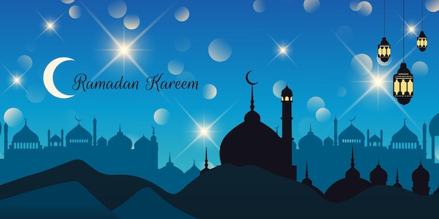 Religijny Ramadan Kareem Islamski Festiwal Transparent Tło