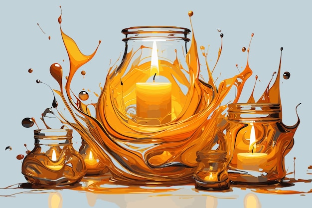 Plik wektorowy renderowania 3d płynne złoto rozpryski metalicznego strumienia oleju napój złote rozpryskiwanie clipart artystyczny