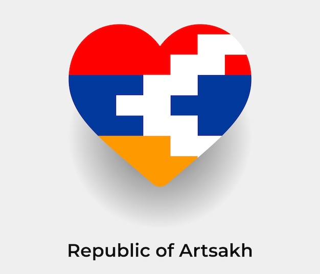 Republika Artsakh flaga kształt serca ikona ilustracja wektorowa