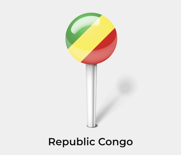 Republika Konga pinezka do ilustracji wektorowych mapy