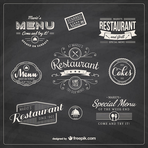 restauracja retro odznaki