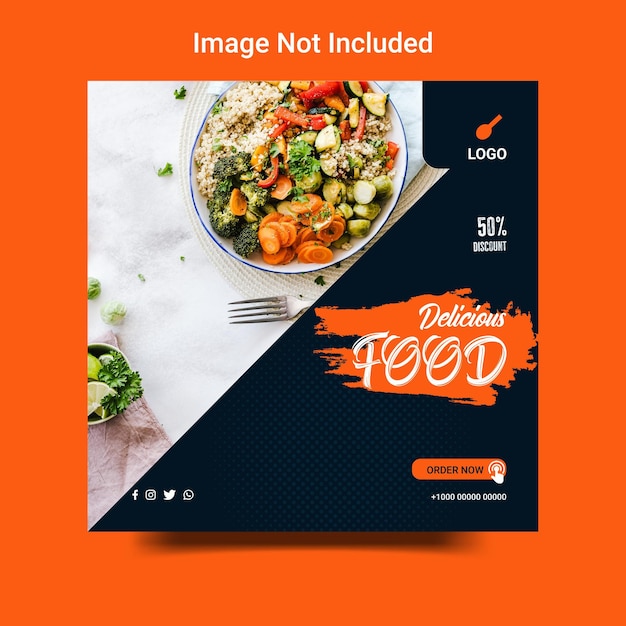 Restauracja Social Media Instagram Post szablon projektu banera Vector