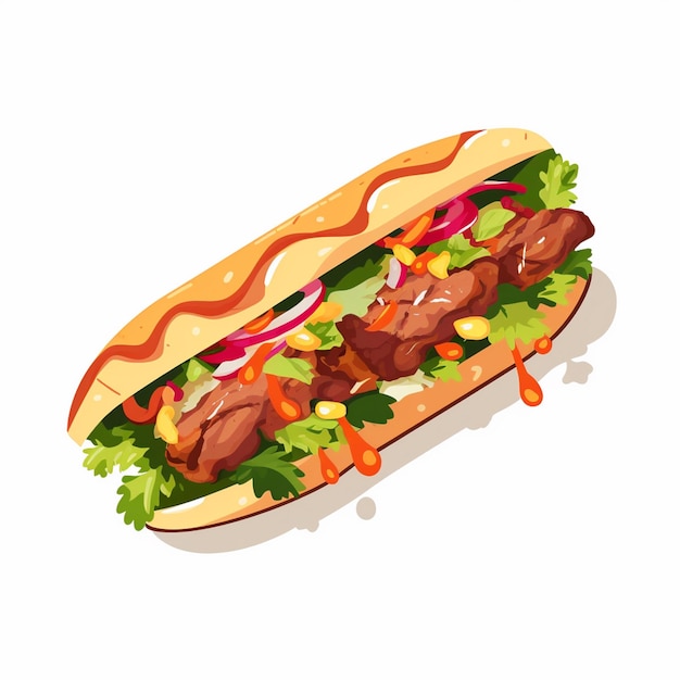 restauracja z grillem mięsa wołowina kebab wektor pyszny turecki grillowany posiłek projekt izola