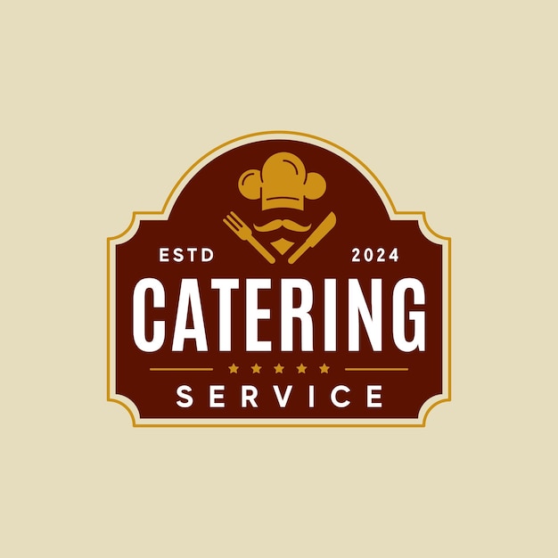 Plik wektorowy retro catering and restaurant vintage logo