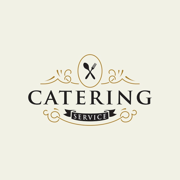 Plik wektorowy retro catering and restaurant vintage logo