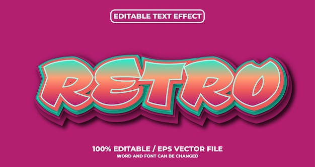 Retro edytowalny efekt tekstowy