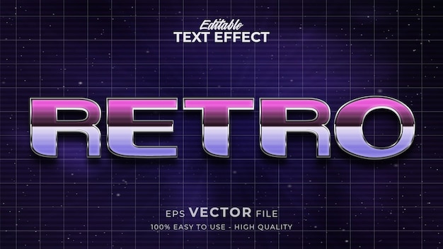 Retro edytowalny efekt tekstowy
