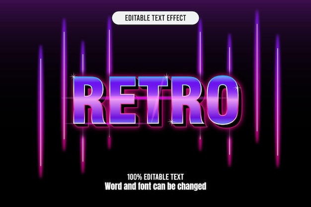 Retro edytowalny efekt tekstu 3d emboss 80s
