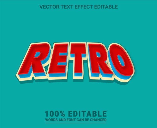 Retro edytowalny wektor efektu tekstu