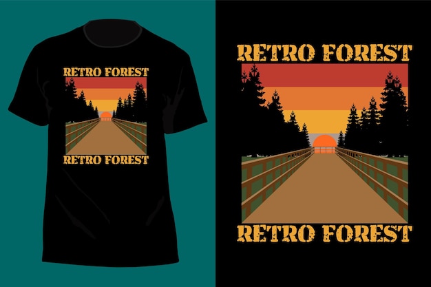 Plik wektorowy retro forest t shirt design retro vintage