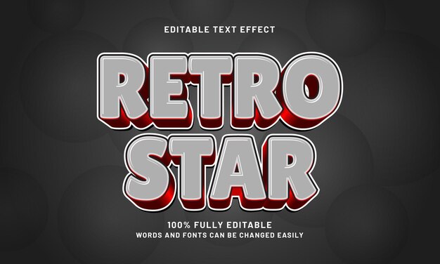 Retro gwiazda edytowalne efekty tekstowe z radosnym i dziecięcym tematem