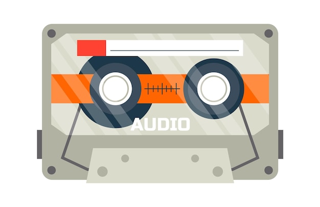 Plik wektorowy retro kaseta magnetofonowa vintage taśma ilustracja wektorowa