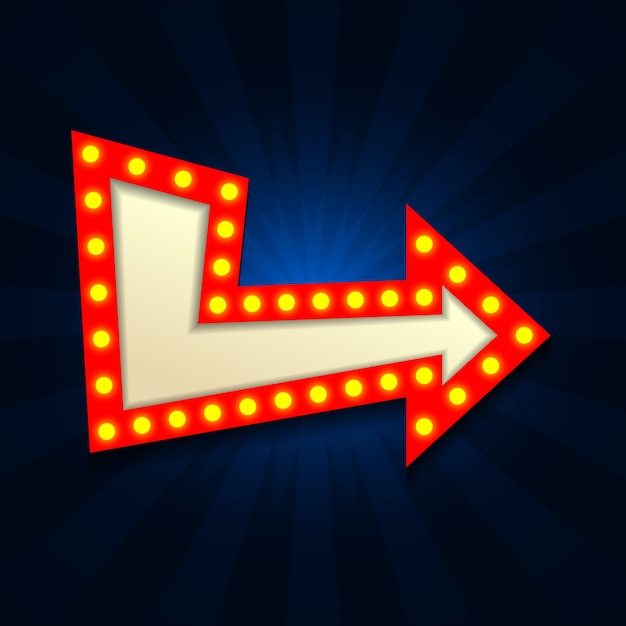 Retro Light Vintage szyld, kino z lightbulp