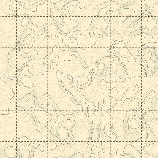 Retro mapa topograficzna Geograficzna mapa konturowa Ilustracja wektorowa abstrakcyjnej siatki konturowej