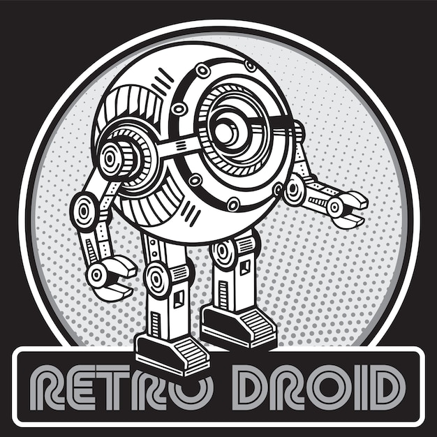 Retro Maskotka Robota W Projektowaniu Postaci Droidów