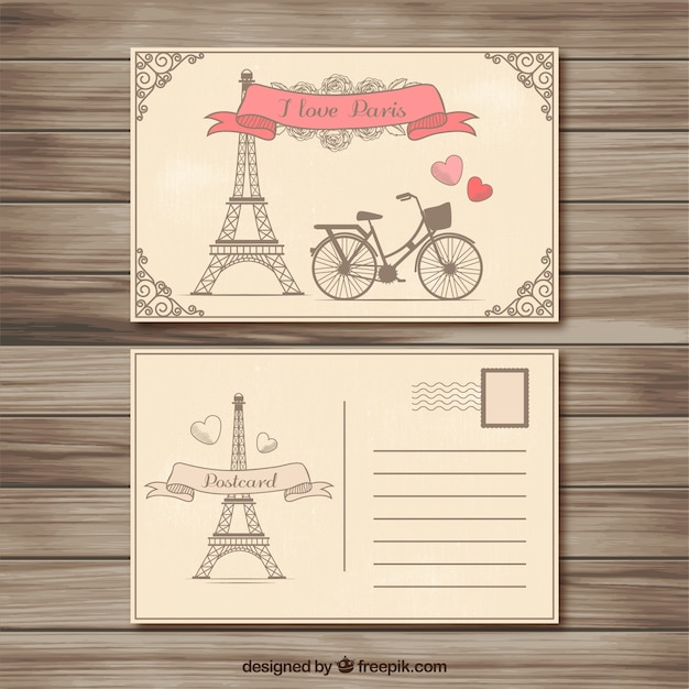 retro Paris pocztówki