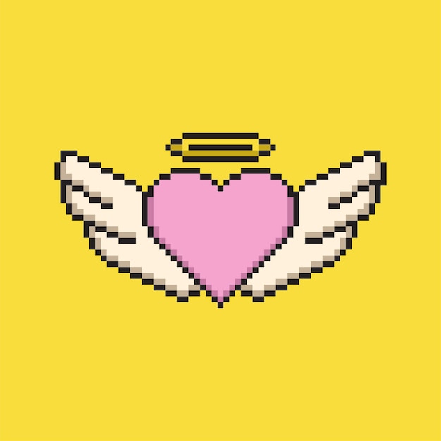 Plik wektorowy retro pixel valentine heart icon set (zestaw ikon na serce)