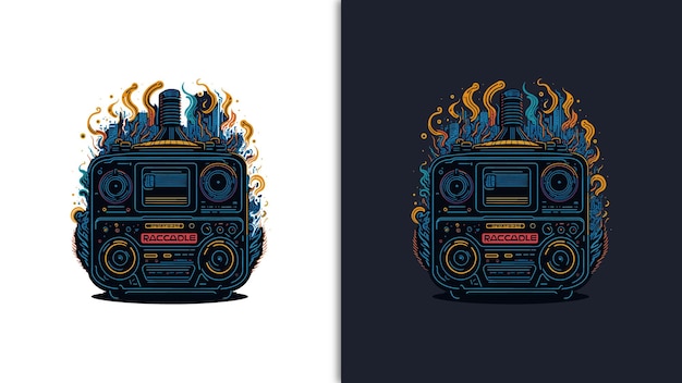 Plik wektorowy retro radio wektor ilustracja tshirt