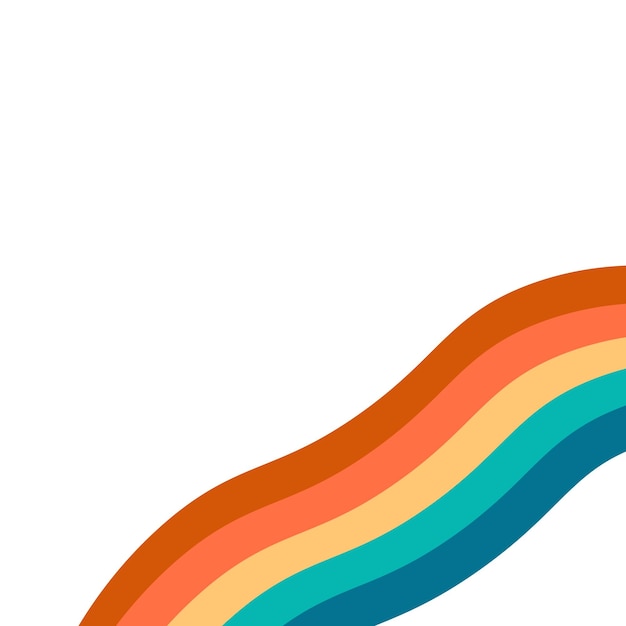 Retro Rainbow Wavy Corner