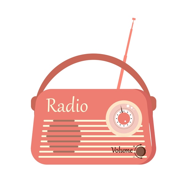 Retro Różowe Radio Z Anteną