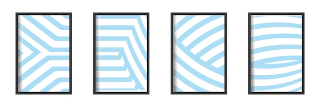 Retro set line geometric vector pattern minimal posters with 20s geometric design Trendy bauhaus pattern background for cover design poster