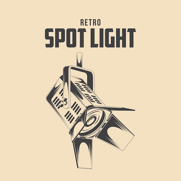 Retro Spotlight Wektor Stockowy Ilustracji