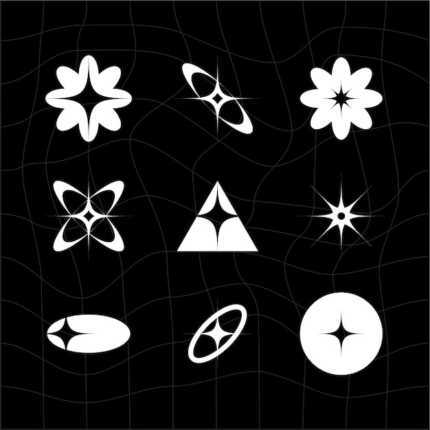 Retro Star Y2K Futuristyczne elementy