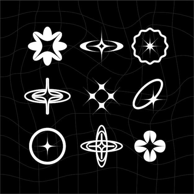 Retro Star Y2K Futuristyczne elementy