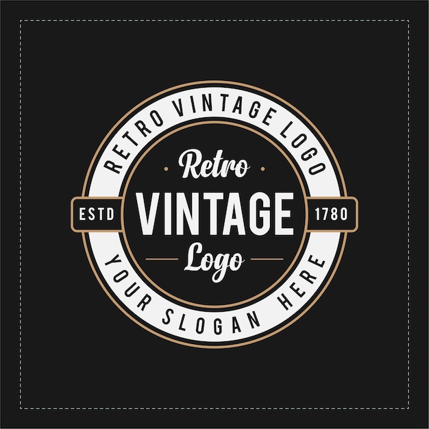 Retro Styl Vintage Odznaka Logo Wektor Szablon Projektu Vogo