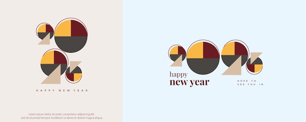 Retro Szczęśliwy Nowy Rok 2025 Projekt Z Kolorowymi Liczbami Premium Wektorowe Tło Dla Plakatów Kalendarzy Pozdrowienia I święta Nowego Roku 2025