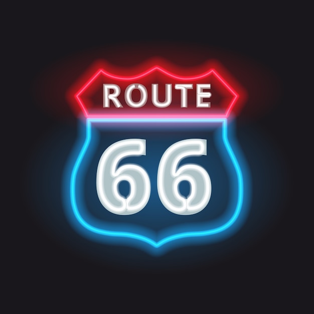 Retro Trasy 66 Neon Rozżarzonego Znak