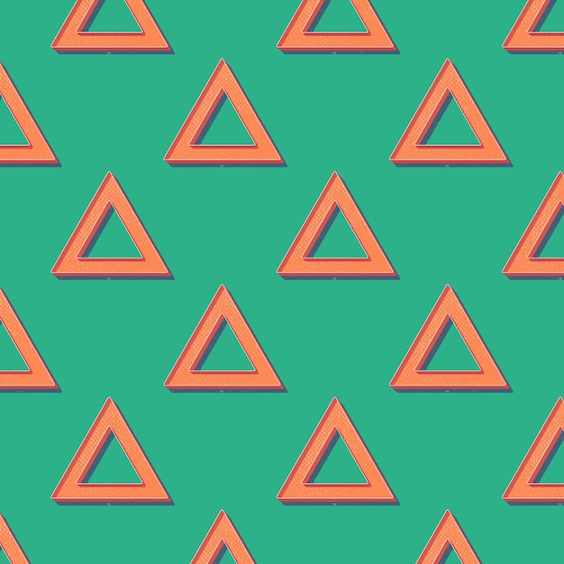 Retro trójkąty wzór, abstrakcyjne tło geometryczne w stylu lat 80-tych, 90-tych. Geometryczna prosta ilustracja