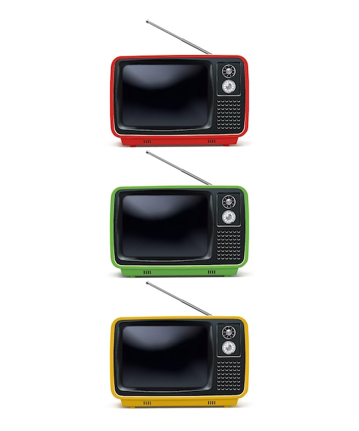 Plik wektorowy retro tv, vintage telewizor na białym tle. realistyczna ilustracja